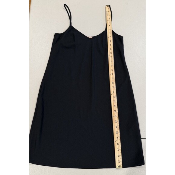 Twinset Slip Dress Womens Small Black V Neck Basic Strappy Knee Length Minimal - Picture 4 of 5